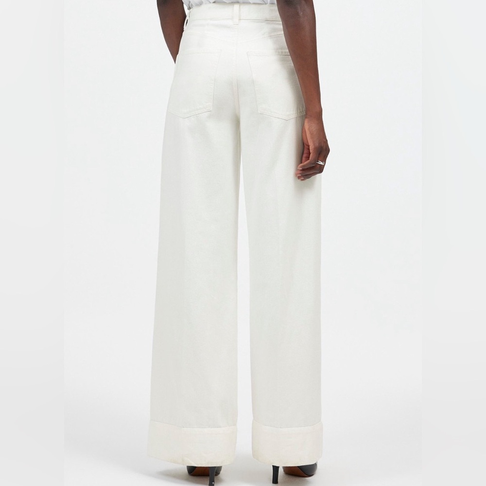 NWT Madewell Women’s Superwide Leg Jeans High Waist Tile White Size 33 - Picture 9 of 11